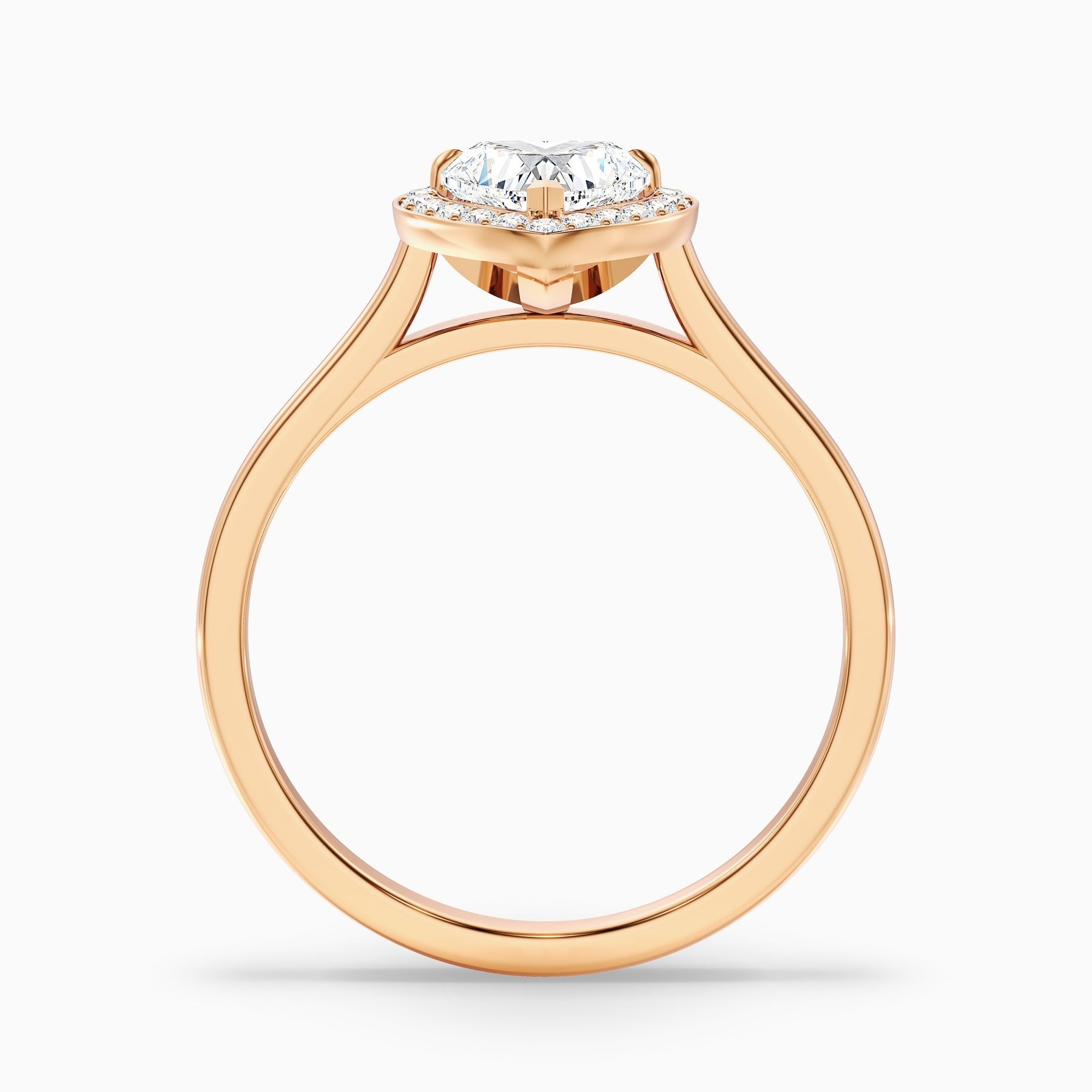 Lesotho 1 Carat 1 Carat Heart Halo Lab Grown Diamond Ring in 10k White Gold